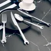 4 pcs Criativo Aço Inoxidável Cutelaria Conjunto Forma Forma Forquilha Colher Steak Faca Dishware Talheres Cozinha Utensílios Conjuntos Cubiertos 210902