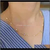 Chains Necklaces & Pendants Jewelry Fashion Jewelry Link Chain Gold Sier Color Elegant Women Delicate Purple White Cz Statement Necklace1 Dr