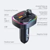 Car FM Transmitter Bluetooth 5.0 Wireless Car Kit 18W PD QC3.0 Fast Charger with MP3 Player Colorful RGB Backlight Auto Charging