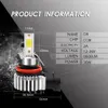 PAMPSEE 2Pcs Mini Car Headlight Bulbs LED Lamp H4 H7 H11 H8 H9 9006 HB4 H1 9005 HB3 12000LM Auto Fog Lights 1200K