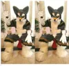 Gray Long Fur Furry Husky Dog Fox Wolf Mascot Costume Fursuit Adult Cartoon Christmas present