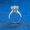 Real Moissanite Corolla Обручальное кольцо Женщины 14K Белые Позолоченные Стерлинговые Серебряные Кольца Алмазные Кольца Свадьба Свадебные Ювелирные Изделия