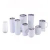 stainless steel White blank sublimation tumbler mugs Insulation heat thermal transfer coated vacuum 30oz 20oz straight slimming ke8258290