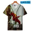 Custom Man Baseball Jersey Przyciski Homme Koszulki 3D Wydrukowana Koszula Streetwear Trójnik Koszulki Hip Hop Odzież Front and Back Drukuj Dobry 0100