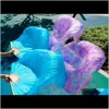 Stegslitage Apparel Drop Leverans 2021 Kvinna Högkvalitativ Kinesisk Silke Slöjor Danspar Belly Dancing Fans Mix Färg som bild MNPO # 1kdX