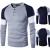 Suéter de primavera para hombre, camisetas de manga larga para hombre, algodón ajustado, Color sólido, ajustado, informal, ropa de calle, sudaderas 211008