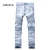 Hommes Skinny Jean Distressed Slim Elastic Jeans Denim Biker Hip Hop Pantalon Lavé Ripped Plus Taille 28-42, YA558 210723