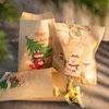 Décorations de Noël Sacs cadeaux en papier kraft Vintage Party Candy Cookie Favor Pack d'emballage Ensemble Père Noël Elk Autocollants de Noël Fournitures de poche