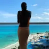 Kadın Spagetti Sapanlar Backless Maxi Elbiseler Plaj Tatil Wrap Kıyafeti Seksi Asimetrik Uzun Elbise Yaz Parti Balo Giysileri 210517