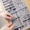 Fashion Grey Velvet Jewelry Ring Display Organizer Box Vassoio Holder Orecchino Storage Case Vetrina Scatole Bins1