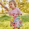 Vestidos de princesa para niñas con estampado de verduras, ropa de algodón para niños de otoño y primavera, vestidos a rayas con bolsillo, disfraz para niños G1026