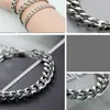 Bracelets Mens Stainless Stssl Chain on Hand Cuban Link Charm Steel Braclet Punk Gifts for Men Accessories Hip Hop Whole Q0605200g