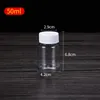 ラボ用品15ml / 20ml / 30ml / 50ml / 80ml / 100mlプラスチックペットクリア空のシールボトル固体粉剤薬ピルバイアル容器試薬パッキングボトル