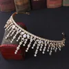 FORSEVEN Handgemachte Gold/Silber Farbe Glänzende Kristall Tiaras Kronen Stirnbänder Braut Noiva Hochzeit Party Haar Schmuck Zubehör