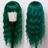 Groene Synthetische Pruik Met Pony Cosplay Perruques Simulatie Menselijk Haar Hoofdband Pruiken Wave Pelucas 22 Inch RXG91678400978