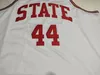 Niestandardowe koszulki do koszykówki ACC # 44 David Thompson NC State Wolfpack NCAA College Retro Classic Jerseys S-5XL Biały Czerwony