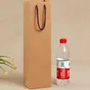 100Pcs/Lot Kraft Paper Bag Party Gift Packing Kraft Paper Wine Bottle Carrier Festival Daily Usage Wholesale