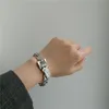 Lien, chaîne Punk Bracelet pour femmes filles creux métal boucle de ceinture bijoux de mode Harajuku couleur argent 90 s cadeaux de fête