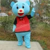 Bruxeen Blue Bear Mascot Traje de Alta Qualidade Cartoon Pelúcia Anime Anime Tema Caráter Adulto Tamanho Natal Carnaval Fantasia Vestido