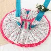 Mała dziewczynka Lolita Princess Kwiatowy Dress Dzieci Hiszpańskie Wzburzyć Suknie Dziewczynek Hiszpania Z Krótkimi Spodnie Suit 210615