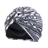 Beanie/Skull Caps Trendy Böhmen panna Cross Turban Hat Cotton Print muslimsk kvinnor huvud halsduk inre för hijab arabiska wrap cap pros22