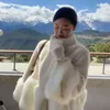 Women's Fur & Faux 2022 Winter Imitation Mink Jacket Women Loose Collar Thick Warm OverCoat Female Plush Mid-length Woolen Coat Abrigos
