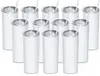 US Stock 20oz Bicchieri dritti a sublimazione Blanks Bianco 304 Tazze da caffè per auto sottili in acciaio inossidabile con isolamento sottovuoto con coperchio in paglia