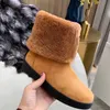 2021 stivali da neve alla caviglia caldi invernali firmati moda donna scarpe Martin casual a fondo piatto in morbida pelle taglia 35-41