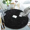 Runda Fluffy Soft Area Rugs Plush Shaggy Carpet Cute Circle Nursery Rug för barn Baby Sovrum Vardagsrum Heminredning 210626