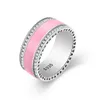 Kvinnor 925 Sterling Silver Ringar DIY Big Flower Bowknot Pink White Color Finger Ring För Bröllopsfest Smycken