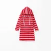 Robe Fille Robes À Rayures Pour Fille Mince À Capuche Enfants Robes Automne Nouveauté Coton Vêtements Pour Filles De Noël 6 8 10 12 14 Année Q0716