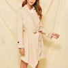 우아한 패션 여성 가을 ​​트렌치 코트 한국어 스타일 긴 소매 사무실 레이디 겉옷 W224 210526
