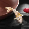 Japan And South Korea Small Fish Brooch Micro-Inlaid Gem Unisex Pin Elegant Sweet Corsage Clothing Accessories