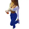 여성 스택 스토킹 땀 바지 디자이너 슬림 한 단색 스포츠 캐주얼 드로 스트링 바지 스택 포켓 레이디 패션 레깅스