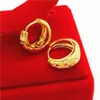 Звезда резные девочки Huoop Huoothie серьги 18K желтое золото заполнено Cham классический подарок ювелирных изделий