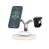 2021 newest 15W Fast Magnetic Wireless Charger 3 in 1 Magsafe with intelligent LED lamp for iPhone 12 pro Max Smartphone Watch Airpods pro