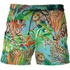メンズショーツ製品 3D プリント興味深いタイガーシリーズサマービーチ速乾性水泳パンツユニセックスカジュアルベルトパンツ