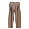 IEXB Bahar ve Yaz Gevşek Havalandırma Hem Düz İş Pantolon Eğilim Kore Streetwear Geniş Bacak Casual Suit Pantolon 9Y6919 210524