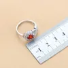 Bridal Srebrny Kolor Ślub Kostium Biżuteria Zestawy Naturalne Red Garnet CZ Kolczyki Naszyjnik Bransoletka I Ring Sets H1022