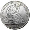 US Liberty Seated Half Dollar, kompletter Satz 1839-1879P O S CC 63 Stück, versilbert, Kopie, Dekorieren, Münze, Metallstanzen, Herstellung 271H