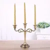 Bronz Candelabra Metal 5-Silah / 3 Arms Mumluklar Düğün Dekorasyon Şamdanlar Olay Mum Standı Masa Merkezi 210722