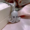 Hip Hop Women's Fashion Jewelry Punk Octopus Pendant 925 Sterling Silver Full PAVW White Sapphire Cz Diamond Gemstones Party 196h