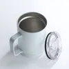 Yerel Depo 12 oz Boş Süblimasyon Tumblers Kahve Kupa Kupası Kolu Ile Tainless Çelik Seyahat Tumbler Çift Duvar Vakum Yalıtımlı ABD Stok