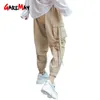 Kaki Wysokiej Talii Spodnie Cargo Kobiety Camo Joggers Luźne spodnie dresowe Koreański Hip Hop na Casual Streetwear Black Spodnie 210428