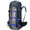 クリーパーメンズアウトドアクライミングバックパック防水ナイロントラベルスポーツ登山バッグジッパーハイキングバックパッカー60 + 5L Q0721