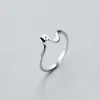 Fashion Wavy Line Open Adjustable Finger Rings for Women 925 Sterling Silver Heartbeat Ring Fine Jewelry Accessories 210707