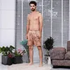 Männer Nachtwäsche 2023 Casual Lose Shorts Satin Seide Druck Pijama Weichen Männlichen Boxer Unterwäsche Pyjama Sexy Nachtwäsche