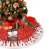 祭りのクリスマスの装飾のための78cmの丸いクリスマスツリーのスカートのフランネルのマットのカーペットの装飾的なパッド
