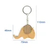 Fashion Personalized Keychain Straps Wood Cute Elephant Keychains Blank Key Ring DIY Gift