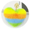 Porte-clés couleur amour mignon boule de fourrure dames bagages voiture bijoux pendentif coloré Simitation Rex pêche coeur porte-clés Smal22